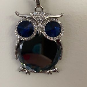 Owl pendant necklace. Long. Classy.